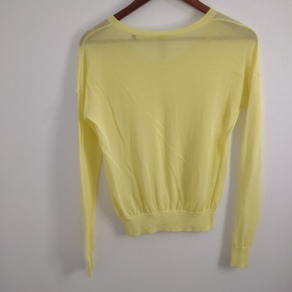 Cabi Gossamer Lightweight Yellow Crew Neck Long Sleeve‎ Women Sweater XS - Picture 6 of 9